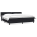 Cama box spring con colchones terciopelo negro 200x220 cm