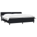 Cama box spring con colchones terciopelo negro 200x220 cm