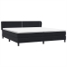 Cama box spring con colchones terciopelo negro 200x220 cm