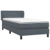 Cama box spring con colchón terciopelo gris oscuro 80x210 cm