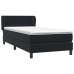 Cama box spring con colchón cuero sintético negro 80x210 cm