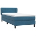 Cama box spring con colchón terciopelo azul oscuro 90x210 cm