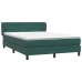 Cama box spring con colchón terciopelo verde oscuro 140x210 cm