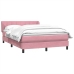 Cama box spring con colchón terciopelo rosa 140x210 cm