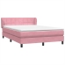 Cama box spring con colchón terciopelo rosa 140x210 cm