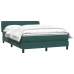 Cama box spring con colchón terciopelo verde oscuro 160x210 cm