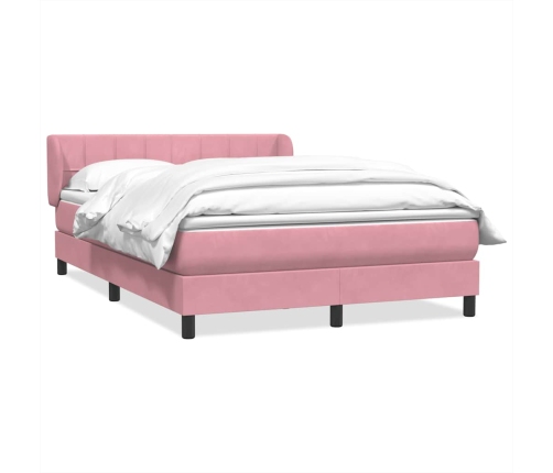 Cama box spring con colchón terciopelo rosa 160x210 cm