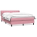 Cama box spring con colchón terciopelo rosa 160x210 cm