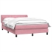 Cama box spring con colchón terciopelo rosa 160x210 cm