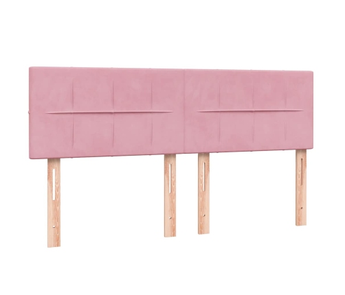 Cama box spring con colchón terciopelo rosa 160x210 cm