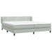 Cama box spring con colchones terciopelo gris claro 180x210 cm