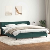 Cama box spring con colchones terciopelo verde oscuro 180x210cm