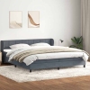 Cama box spring con colchones terciopelo gris oscuro 200x210 cm