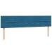 Cama box spring con colchones terciopelo azul oscuro 200x210 cm