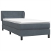 Cama box spring con colchón terciopelo gris oscuro 100x220 cm