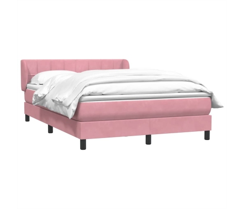 Cama box spring con colchón terciopelo rosa 160x220 cm