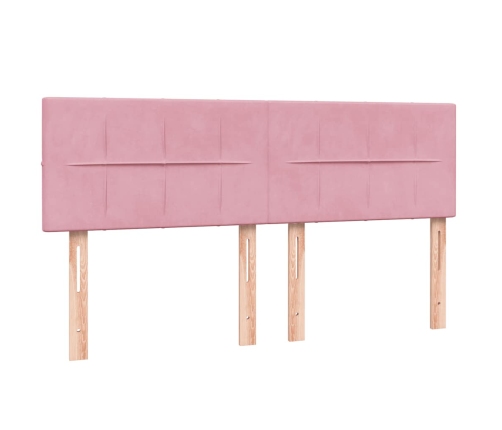 Cama box spring con colchón terciopelo rosa 160x220 cm