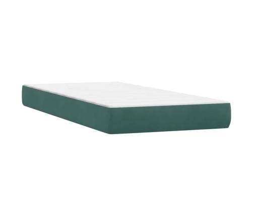 Cama box spring con colchones terciopelo verde oscuro 200x220cm