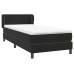 Cama box spring con colchón cuero sintético negro 80x210 cm