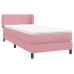 Cama box spring con colchón terciopelo rosa 80x210 cm