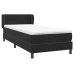 Cama box spring con colchón cuero sintético negro 90x210 cm