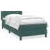 Cama box spring con colchón terciopelo verde oscuro 90x210 cm