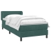 Cama box spring con colchón terciopelo verde oscuro 90x210 cm