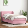 Cama box spring con colchón terciopelo rosa 90x210 cm