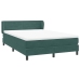 Cama box spring con colchón terciopelo verde oscuro 140x210 cm