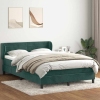 Cama box spring con colchón terciopelo verde oscuro 140x210 cm