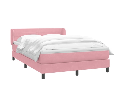 Cama box spring con colchón terciopelo rosa 160x210 cm