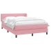 Cama box spring con colchón terciopelo rosa 160x210 cm