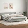 Cama box spring con colchones terciopelo gris claro 180x210 cm