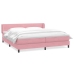 Cama box spring con colchones terciopelo rosa 180x210 cm