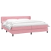 Cama box spring con colchones terciopelo rosa 180x210 cm