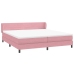 Cama box spring con colchones terciopelo rosa 180x210 cm