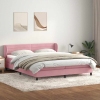 Cama box spring con colchones terciopelo rosa 180x210 cm