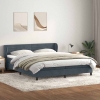 Cama box spring con colchones terciopelo gris oscuro 200x210 cm