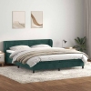 Cama box spring con colchones terciopelo verde oscuro 200x210cm