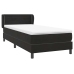 Cama box spring con colchón cuero sintético negro 80x220 cm