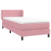 Cama box spring con colchón terciopelo rosa 80x220 cm