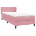 Cama box spring con colchón terciopelo rosa 90x220 cm