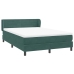 Cama box spring con colchón terciopelo verde oscuro 140x220 cm