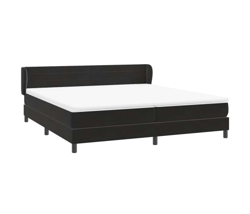 Cama box spring con colchones terciopelo negro 180x220 cm