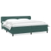 Cama box spring con colchones terciopelo verde oscuro 180x220cm