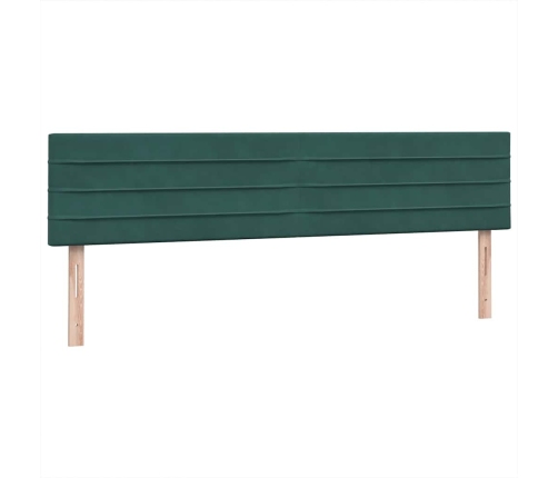 Cama box spring con colchones terciopelo verde oscuro 180x220cm