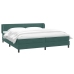 Cama box spring con colchones terciopelo verde oscuro 200x220cm