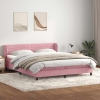 Cama box spring con colchones terciopelo rosa 200x220 cm