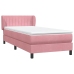 Cama box spring con colchón terciopelo rosa 80x210 cm