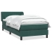 Cama box spring con colchón terciopelo verde oscuro 90x210 cm